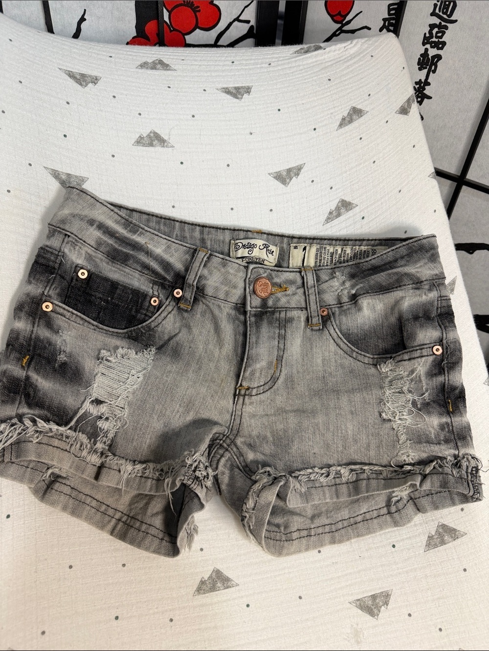 Style & Co. Gray Distressed Denim Jean Shorts